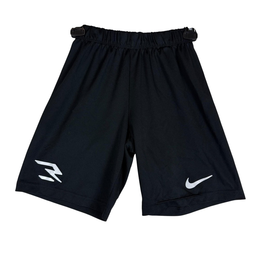 3BRAND Shorts Kids 10-12 Black Mesh Athletic Elastic Waist Nike Swoosh Gym